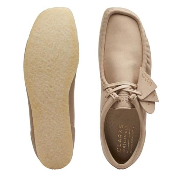 NWT Clarks Wallabee Sand Vegan 11.5 D MEN Beige - Picture 3 of 7